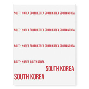 South Korea - Korean - 대한민국 Temporary Tattoos