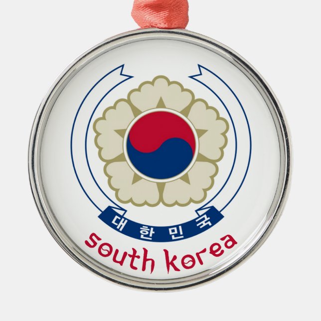 SOUTH KOREA - korean/asia/asian/emblem/flag Metal Ornament (Front)
