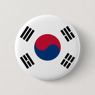 South Korea Korean Flag Seoul S.K. Koreans Pride Pinback Button