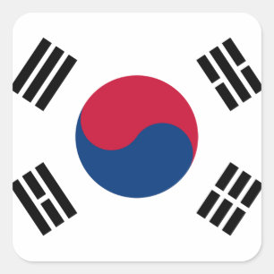 South Korea Korean Flag Seoul S.K. Koreans Pride Square Sticker