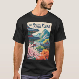 South Korea Landscape Illustration Travel Art T-Shirt