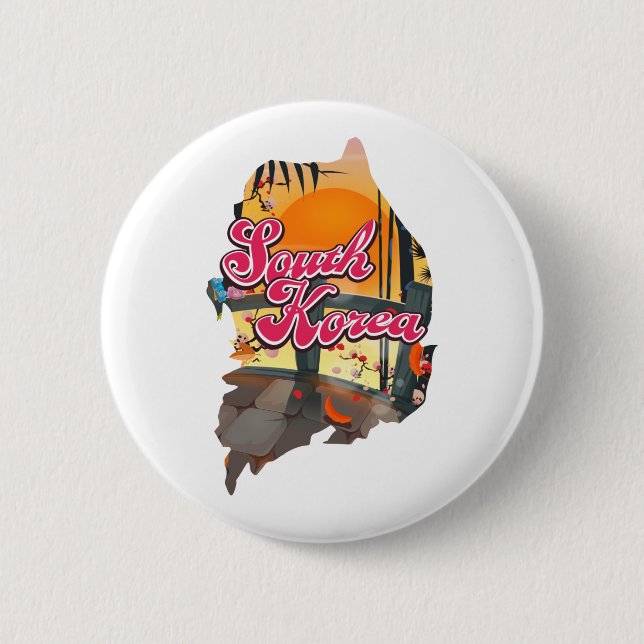 South Korea Map Button (Front)