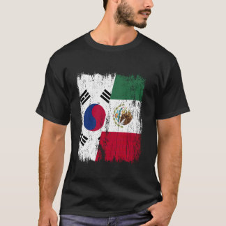 South Korea Mexico Half Flag South Korean Mexican T-Shirt