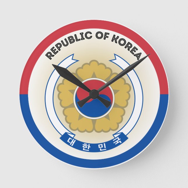 South Korea National Emblem Circle Shape Round Clock (Front)