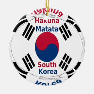 South Korea National Flag Colors Art Print/Graphic Ceramic Ornament