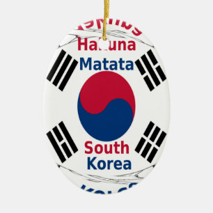 South Korea National Flag Colors Art Print/Graphic Ceramic Ornament