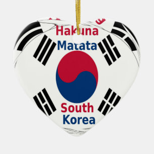 South Korea National Flag Colors Art Print/Graphic Ceramic Ornament