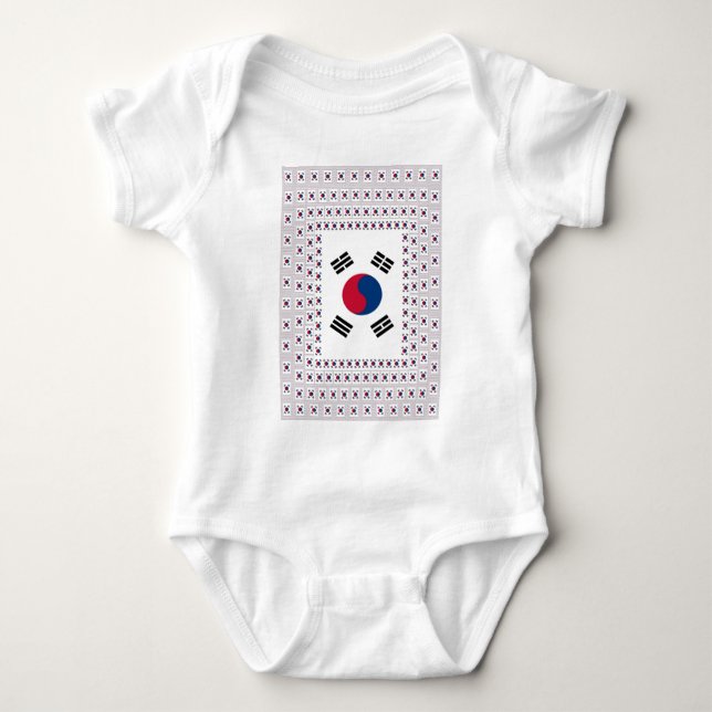 South Korea National Flag: Korean Taegeukgi Pride  Baby Bodysuit (Front)