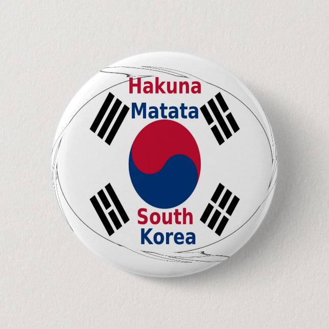 South Korea National Flag: Korean Taegeukgi Pride  Button (Front)