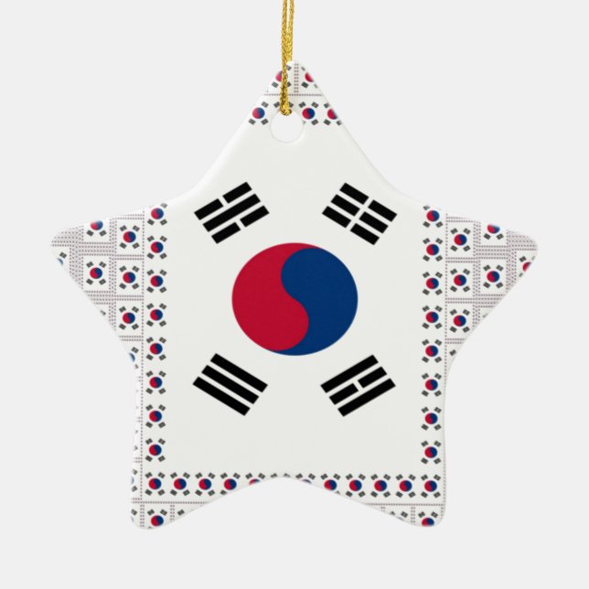 South Korea National Flag, Korean Taegeukgi Pride  Ceramic Ornament (Front)