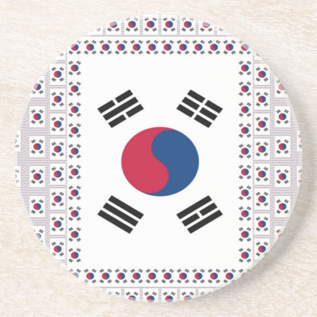 South Korea National Flag: Korean Taegeukgi Pride  Drink Coaster (Front)