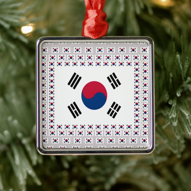 South Korea National Flag, Korean Taegeukgi Pride  Metal Ornament (Tree)
