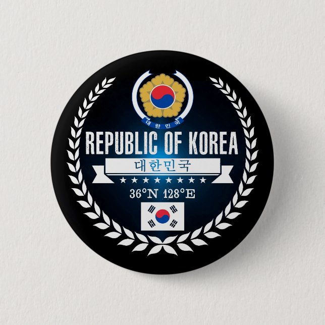 South Korea Pinback Button (Front)