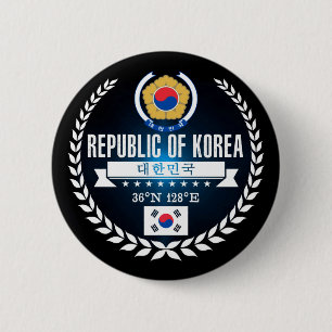 South Korea Pinback Button