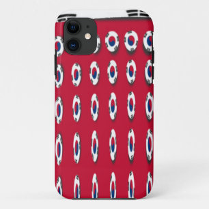 South Korea Polka Dot Flag Art Design: A Red Base  iPhone 11 Case