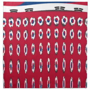 South Korea Polka Dot Flag Art Design: A Red Base Cloth Napkin
