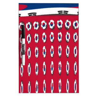 South Korea Polka Dot Flag Art Design: A Red Base Dry Erase Board