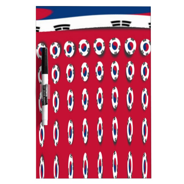 South Korea Polka Dot Flag Art Design: A Red Base  Dry Erase Board (Front)