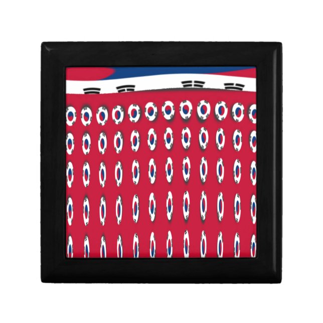 South Korea Polka Dot Flag Art Design: A Red Base  Gift Box (Front)