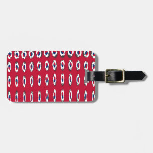 South Korea Polka Dot Flag Art Design: A Red Base  Luggage Tag