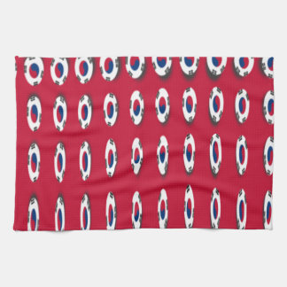 South Korea Polka Dot Flag Art Design: A Red Base Towel