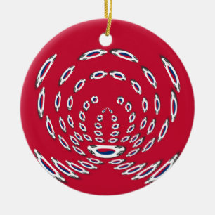South Korea Polka Dot flag Ceramic Ornament