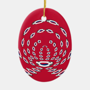 South Korea Polka Dot flag Ceramic Ornament
