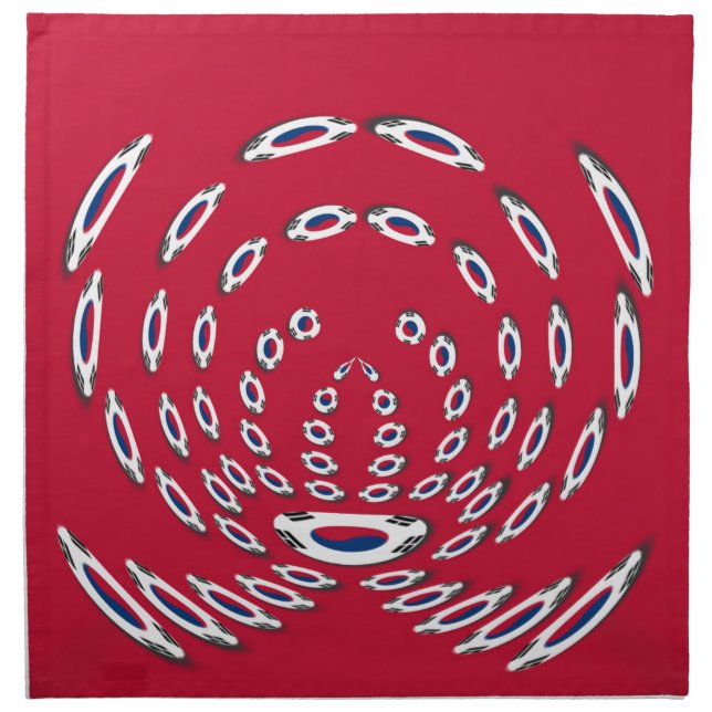 South Korea Polka Dot flag Cloth Napkin (Front)
