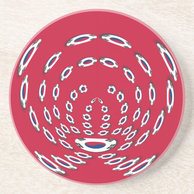 South Korea Polka Dot flag Coaster (Front)