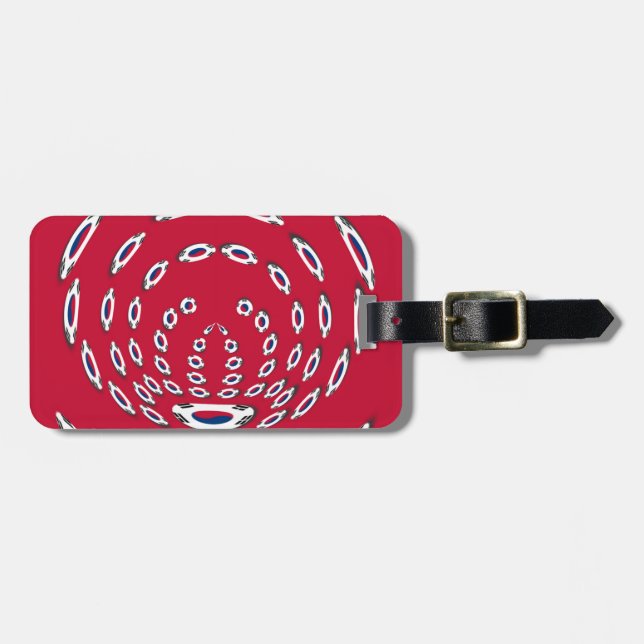 South Korea Polka Dot flag Luggage Tag (Front Horizontal)