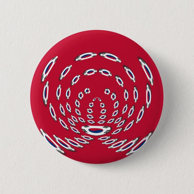 South Korea Polka Dot flag Pinback Button (Front)