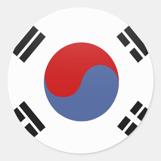South Korea quality Flag Circle Classic Round Sticker (Front)
