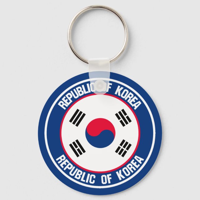 South Korea Round Emblem Keychain (Front)