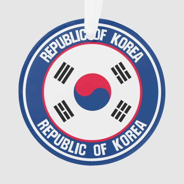 South Korea Round Emblem Ornament (Front)