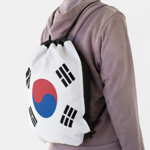 South Korea Seoul Asia Korean Flag Travel Drawstring Bag