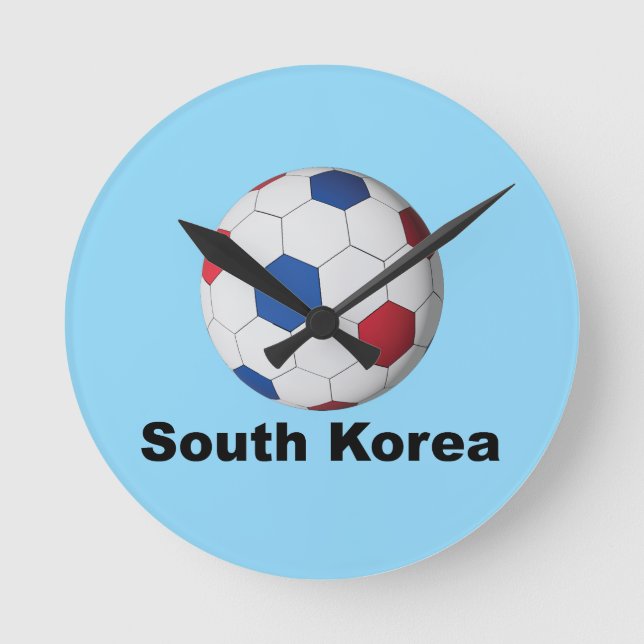 South Korea Soccer Round Clock (Front)