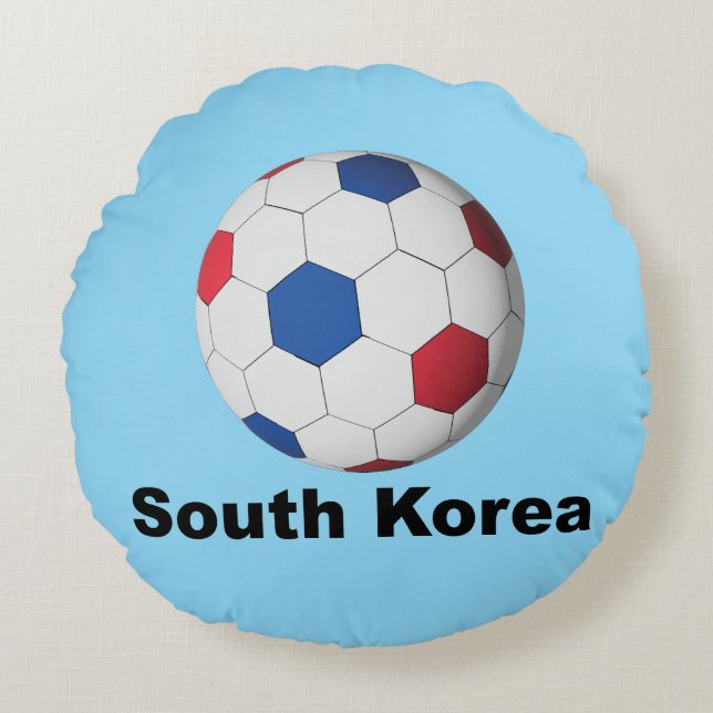 South Korea Soccer Round Pillow (Front)