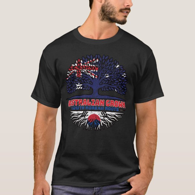 South Korea South Korean Australian Australia Tree T-Shirt (Front)