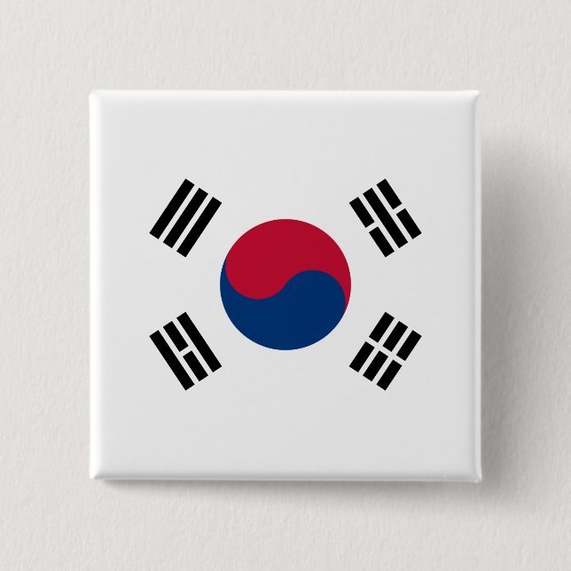 South Korea (South Korean) Flag Button (Front)
