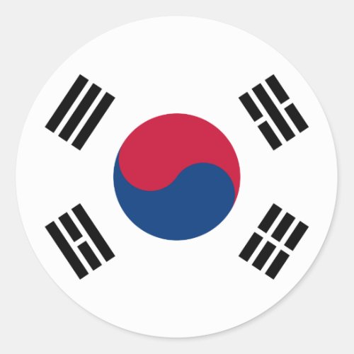 South Korea South Korean Flag Classic Round Sticker