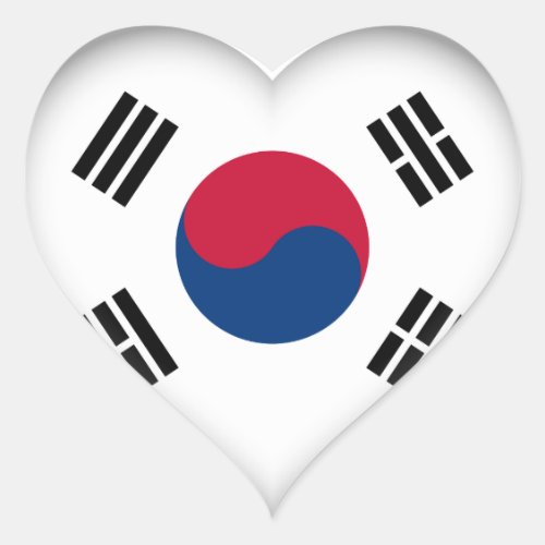 South Korea South Korean Flag Heart Sticker