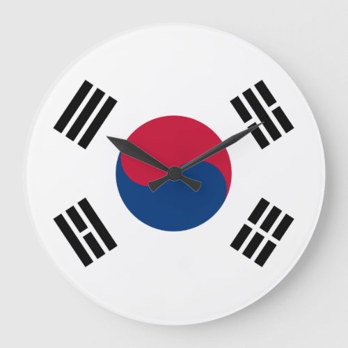 South Korea South Korean Flag Large Clock