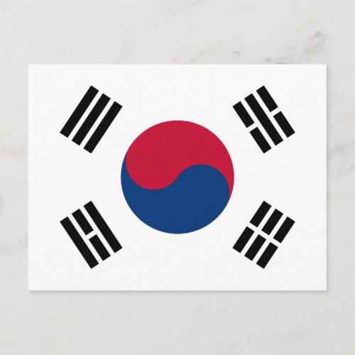 South Korea South Korean Flag Postcard