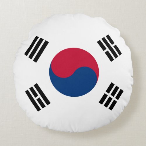 South Korea South Korean Flag Round Pillow