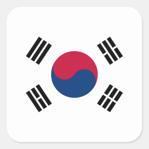 South Korea South Korean Flag Square Sticker
