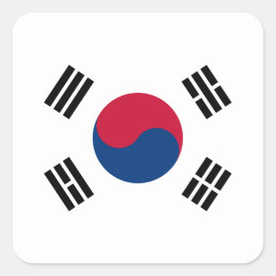 South Korea (South Korean) Flag Square Sticker