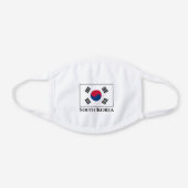 South Korea (South Korean) Flag White Cotton Face Mask (Front)