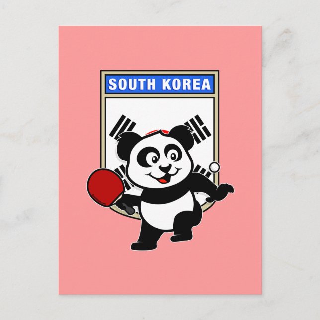 South Korea Table Tennis Panda Postcard (Front)
