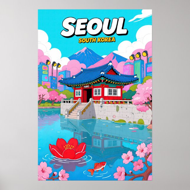 South Korea Travel   Pop Art Poster (Front)