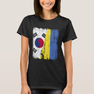 South Korea Ukraine Half Flag South Korean Ukraini T-Shirt